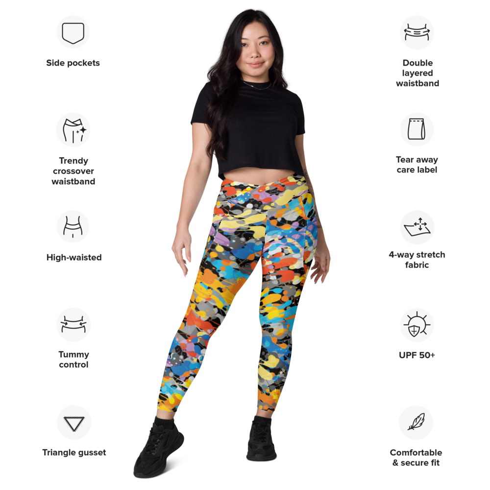 Crossover leggings with pockets (LADY HILLTOP)