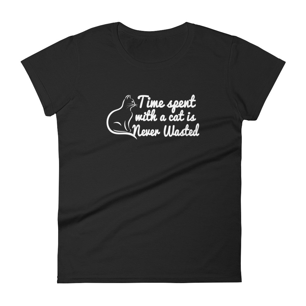 TIME SPENT WITH A CAT IS NEVER WASTED - HILLTOP TEE SHIRTS