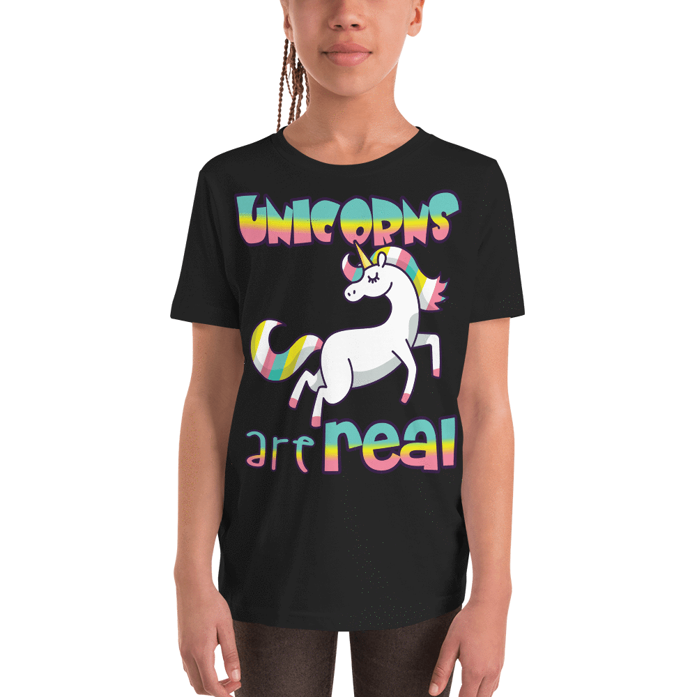 Youth Short Sleeve T-Shirt  UNICORNS ARE REAL - HILLTOP TEE SHIRTS