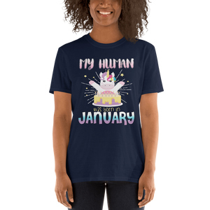 MY HUMAN WAS BORN IN JANUARY - HILLTOP TEE SHIRTS