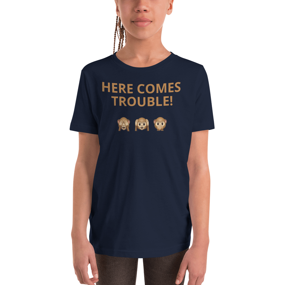 Youth Short Sleeve T-Shirt HERE COMES TROUBLE! - HILLTOP TEE SHIRTS