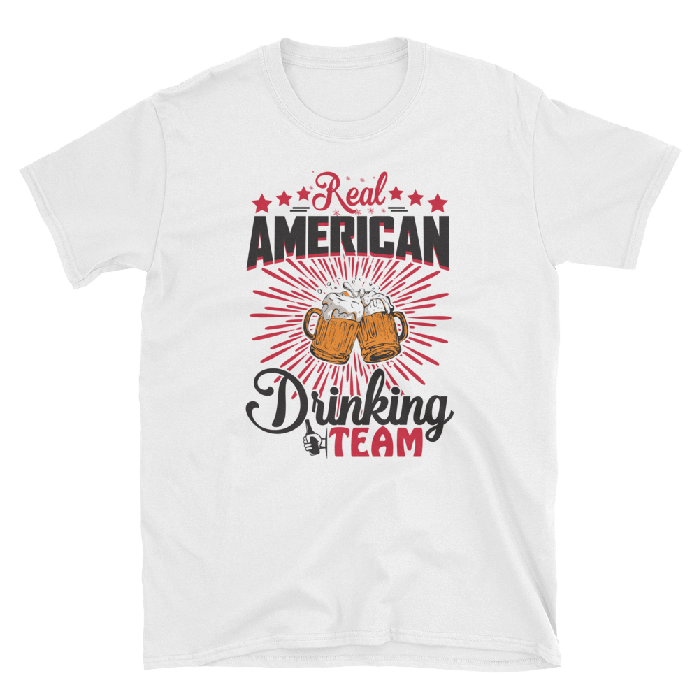 RED AMERICAN DRINKING TEAM - HILLTOP TEE SHIRTS