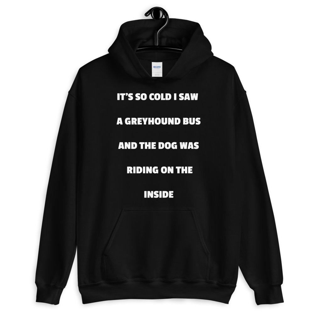 IT'S SO COLD I SAW A GREYHOUND BUS AND THE DOG WAS RIDING ON THE INSIDE - HILLTOP TEE SHIRTS
