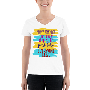 Women's Casual V-Neck Shirt ALWAYS REMEMBER YOU'RE UNIQUE JUST LIKE EVERYONE ELSE